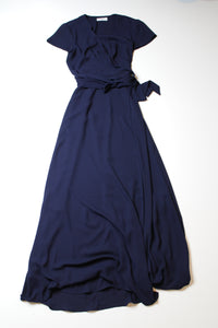 Aritzia babaton navy slit wrap dress, size xxs (additional 10% off)