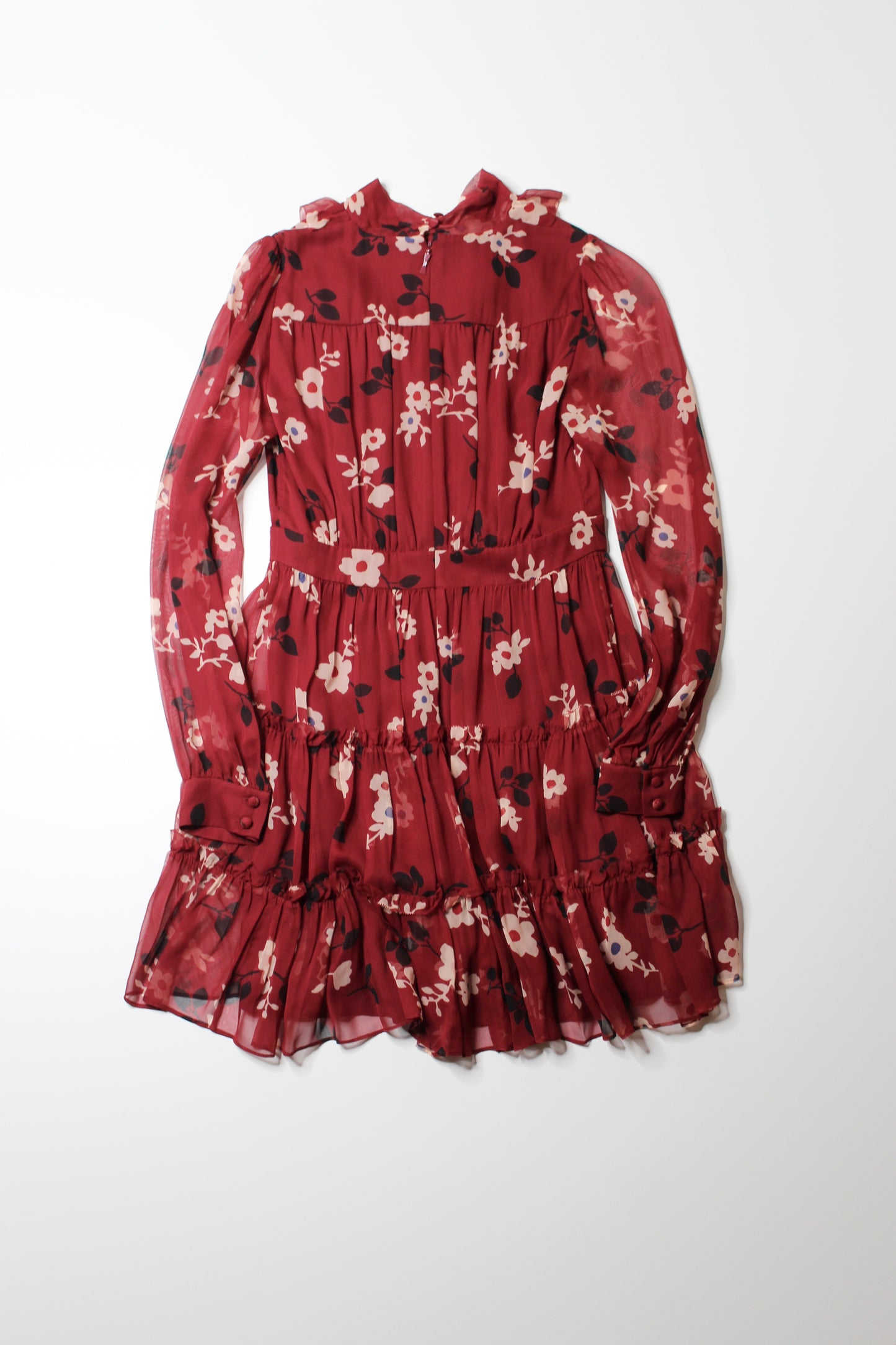 Kate Spade red chiffon floral dress, size 4 (price reduced: was $120) (additional 20% off)