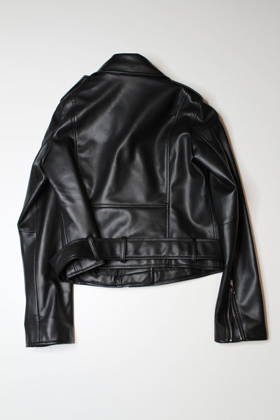 Zara faux leather biker jacket, size xs (relaxed fit)