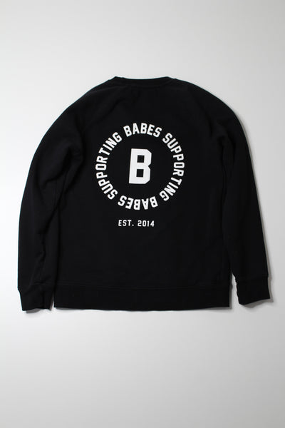 Brunette the Label black ‘BABES SUPPORTING BABES’ crew neck sweater, size s/m