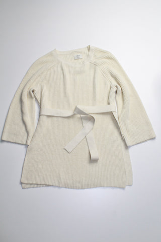 Aritzia wilfred knit cream sweater with belt, size 1 (small) (loose fit) (price reduced: was $42) (additional 50% off)