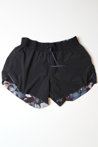 Lululemon biggie so fly pizzaz multi/black ‘go the distance’ shorts, size 10 (4”) *reversible