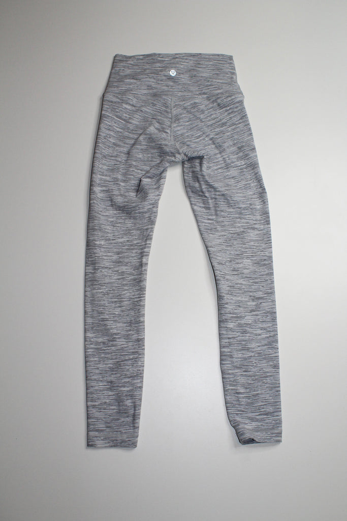 Lululemon wunder under white/grey wee stripe leggings, size 4 (25