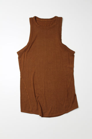 Lululemon copper brown ribbed hold tight crewneck tank, size 4 (relaxed fit)*new without tags (additional 10% off)