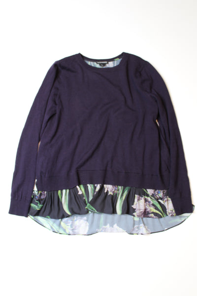 Club Monaco purple pleated sweater, size small (loose fit) (price reduced: was $30)