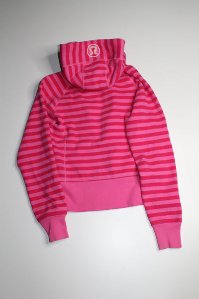 Lululemon bright pink stripe scuba hoodie, size 6 (price reduced: was $25)