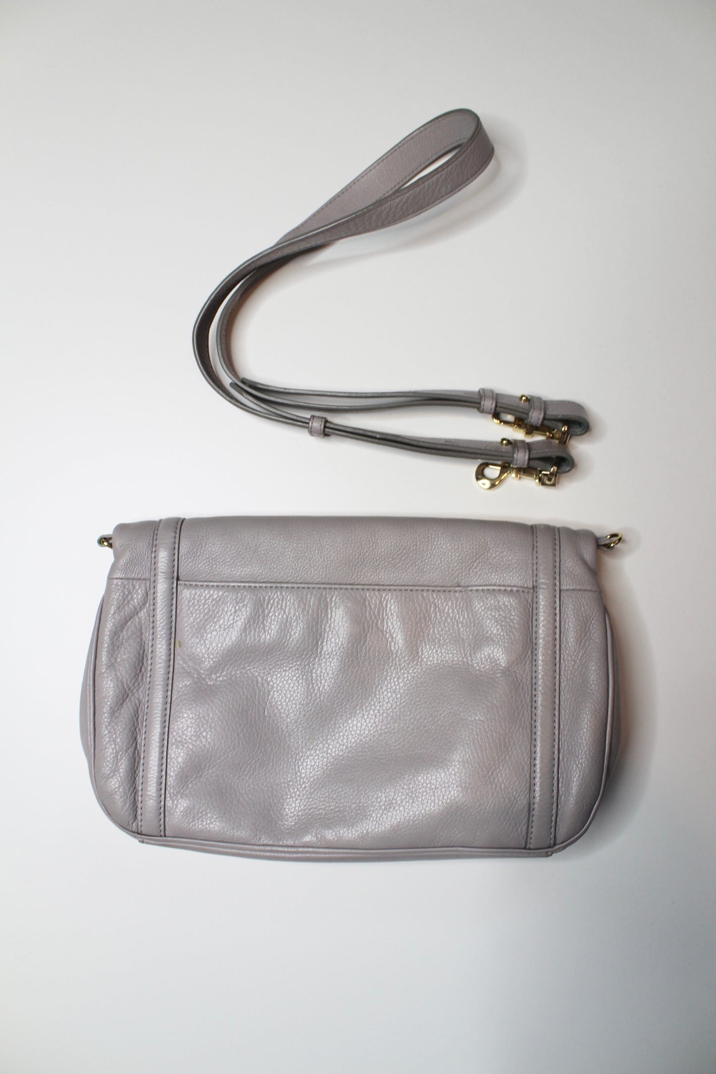 Tory Burch grey amanda fold over crossbody