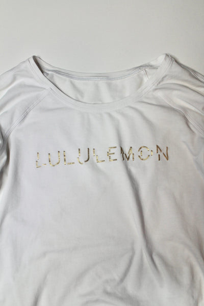Lululemon white emerald long sleeve, size 4 (loose fit) *special edition (price reduced: was $30)